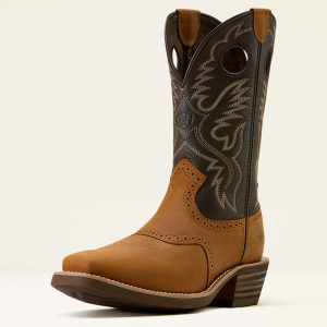Ariat Men's Boots 'Heritage Roughstock' Square Toe Status Brown/Chocolate Smoke 10074219