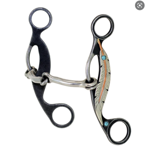 Metalab Snaffle Gag Shank Bit Feather Collection