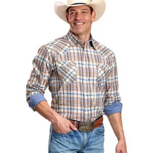 Roper Men's Shirt 'West Made Collection' Plaid White 03-001-0062-0482 WH