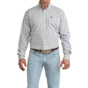 Cinch Men's Shirt 'Classic Fit' Button Down Print Grey MTW1106111 GRY