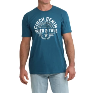 Cinch Men's T-Shirt 'Tried And True' Teal MTT1690729 TEA