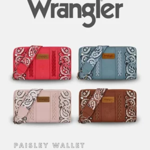 Wrangler Wallet 'Paisley Print' Tan/Red/Blue/Pink X6S4926WLT
