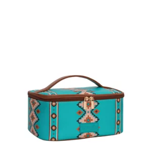 Wrangler Women's Cosmetic Bag Travel Natural/Turquoise/Tan X6S4945COS934853791925193485379192689348537919275