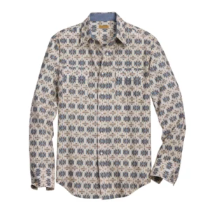 Tin Haul Men's Shirt Long Sleeve Snap Aztec Serape Print White 01064405