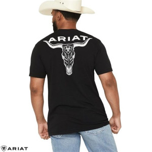 Ariat Men's T-Shirt 'Stipple Steer' Black 10058431