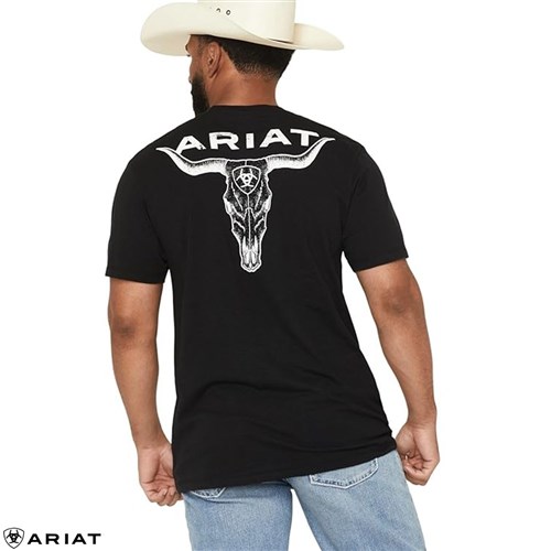 Ariat Men’s T-Shirt ‘Stipple Steer’ Black 10058431