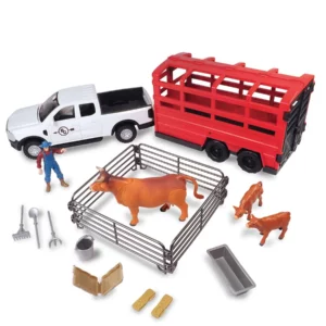 Big Country Toys Truck and Cattle Trailer Playset 18 Piece 517
