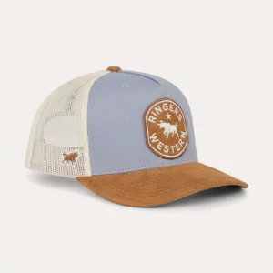 Ringers Western 'Outback Hide' Trucker Cap Black/Dark Tan Dusty Blue/Dark Tan 626021RW