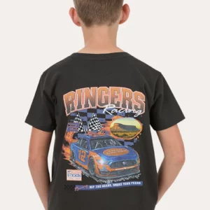 Ringers Western Boy's T-Shirt 'Ringers Racing' Classic Fit Charcoal 925006RW-CHC