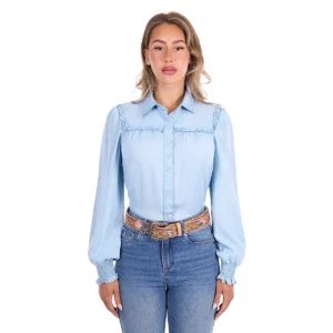 Pure Western Women's Shirt 'Daniela' Long Sleeve Denim P6S2598204