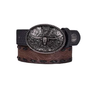 Pure Western Boy's Belt 'Roderick' Black/Tan P6S7946BLT