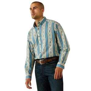 Ariat Men's Shirt Classic Fit 'Jaden' Southwest Print Summer Melon 10071612