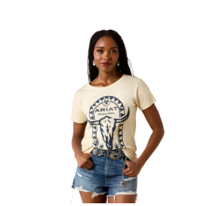 Ariat Women's T-Shirt 'Steer Bomb' Cream 10076380