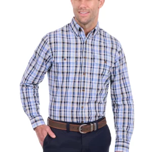 Thomas Cook Men's Shirt 'Roman' Long Sleeve 2PKT Blue/Black T6S1115032