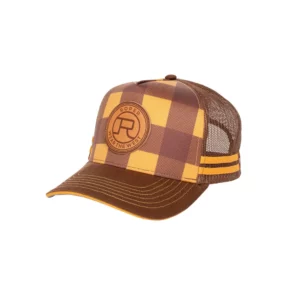 Roper Trucker Cap 'Plaid' Mustard/Brown RC2202