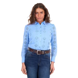 Wrangler Women's Shirt 'Fleur' Long Sleeve Cornflower X6S2104600