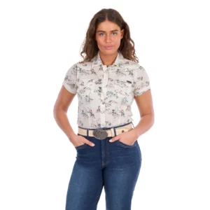 Wrangler Women's Shirt 'Heidi' Short Sleeve Cream X6S2102610