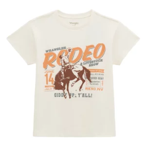 Wrangler Women's T Shirt 'Giddy Up' Retro Regular Fit Egret 112379666
