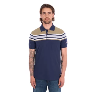 Wrangler Men's Polo Shirt 'Tyrone' Short Sleeve Navy/Tan X6S1560678