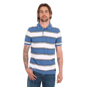 Wrangler Men's Polo Shirt 'Mick' Short Sleeve Denim/White X6S1560679