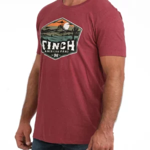 Cinch Men's T-Shirt 'Logo Graphic' Burgundy MTT1690736 BUR