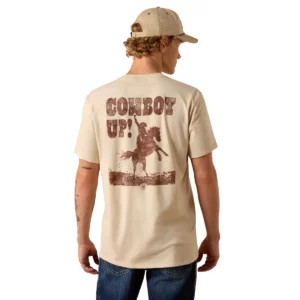 Ariat Men's T-Shirt 'Cowboy Up' Natural 10073414