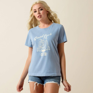 Ariat Women's T-Shirt 'Lucky Dreams' Ashleigh Blue 10071112