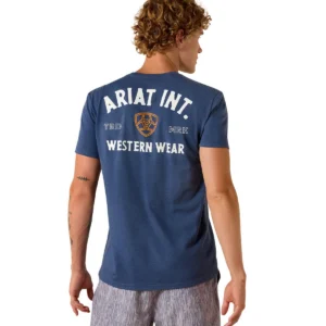 Ariat Men's T-Shirt 'Outline Shop' Navy Heather 10073961