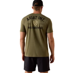 Ariat Men's T-Shirt 'Outline Shop' Military Heather 10073962