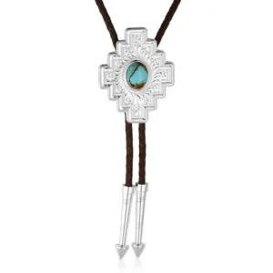 Montana Silversmiths Bolo Tie 'Santa Fe' Turquoise/Silver BT5988