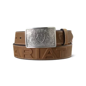 Ariat Men's Belt '3D Embossed Logo' Brown A1044844