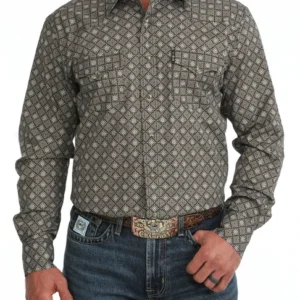 Cinch Men's Shirt ArenaFlex Print Brown MTW1303113 BRN