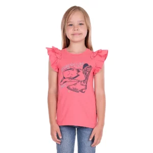 Pure Western Girl's T Shirt 'Alira' Short Sleeve Pink P6S5503291