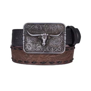 Pure Western Men's Belt 'Roderick' Black/Tan P6S1963BLT