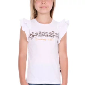 Pure Western Girl's T Shirt 'Harper' Short Sleeve White P6S5501291