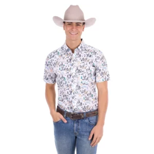 Pure Western Men's Shirt 'Mike' Short Sleeve Multi P6S1102306