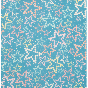 Just Country Girl's Work Shirt Harper Half Button Sweedish Blue Stars GWLS2686