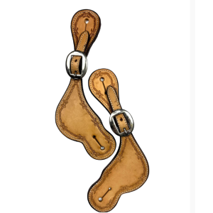 Ezy Ride Spur Straps Shaped With Barbwire Stamping Natural