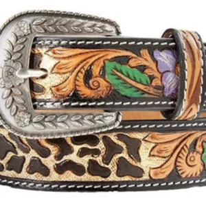 Ariat Girl's Belt 'Cheetah Print Flower' Brown/Multicolour A1309497