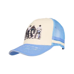 Wrangler Women's Trucker Cap 'Josie' HP Ponytail Cream/Light Blue X6S29423CAP