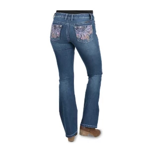 Pure Western Women's Jeans 'Willa' Mid Rise Boot Cut 32L Evening Sky PCP2211652